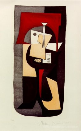 Guitare sur piédestal