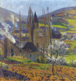 Labastide au printemps derrière le presbytère