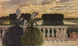 Deux dames sur la terrasse
