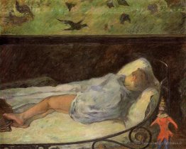Jeune fille rêvant (étude d'un enfant endormi)