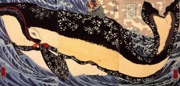 Musashi sur le dos d'une baleine