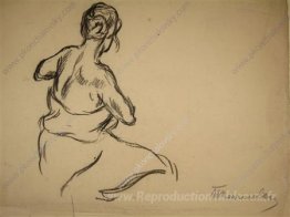 Modèle assis enveloppé dans la draperie