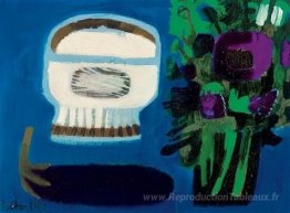 Aubergine et fleurs