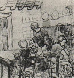 Enfant et femme versant du café