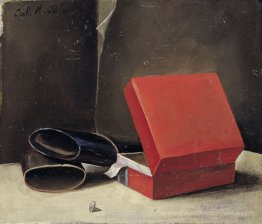 Scatola rossa con Asttuccio par occhiali