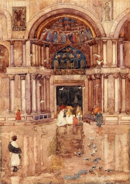 Le porche avec les vieilles mosaïques, St. Mark's, Venise