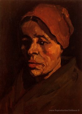 Tête d'une paysanne avec une casquette brunâtre
