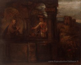 Rembrandt Christ et la femme de Samarie