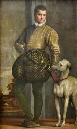 Garçon avec un lévrier