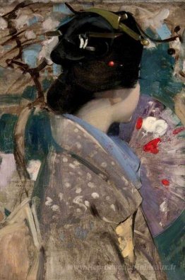 Dame japonaise avec un fan