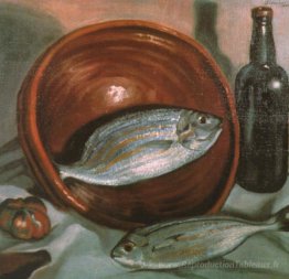 Poisson naturel avec un bol rouge