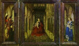 Vierge et enfant avec St. Michael, St. Catherine et un donateur