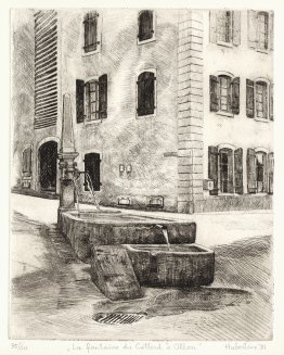 Fountain Le Cotterd dans le village d'Ollon, Canton Vaud Suisse