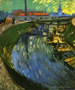 Le canal Roubine du Roi avec une laveuse