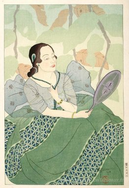 Portrait d'une femme chamorro - vert
