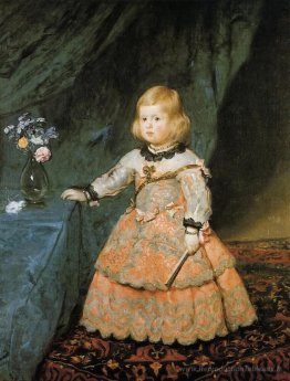 L'Infanta Margarita Teresa d'Espagne dans une robe rouge