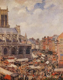 Le marché entourant l'église de Saint-Jacques, Dieppe