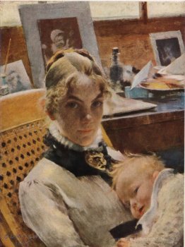 Un studio idyll. La femme de l'artiste avec sa fille Suzanne