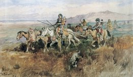 Camp de déménagement indien avec Travois