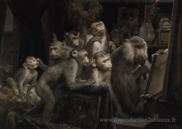 Singes et peinture