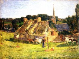 Le champ de Lollidon et l'église de Pont-Aven