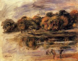 Pêcheurs par un lac
