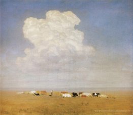 Midi. Troupeau dans la steppe