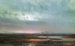 Coucher de soleil sur un marais