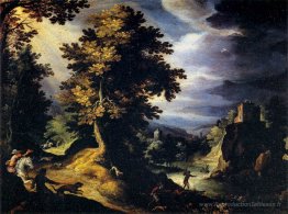 Paysage avec chasse de cerf