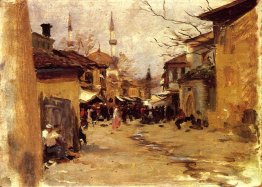 Scène de rue arabe
