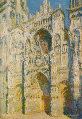 Cathédrale Rouen, le portail et la tour D`allban sur le soleil