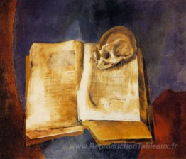 Un crâne sur le livre ouvert