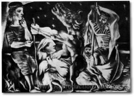 Blind Minotaur est guidé par la fille toute la nuit