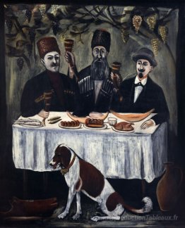 La fête dans un gazebo de raisin