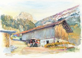 Les plans sur bex, une grange avec tracteur - la montagne Muvera