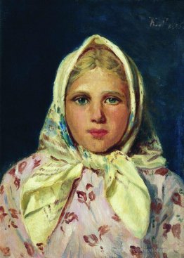 Fille dans un kerchief (portrait de la fille)
