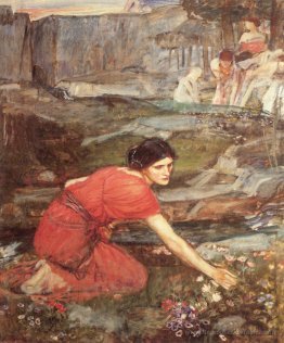 Maides cueillant des fleurs par un ruisseau