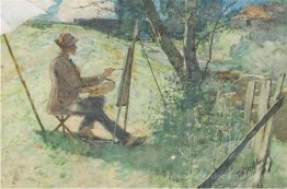 Peinture d'artiste par une brûlure