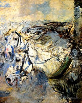 Deux chevaux blancs