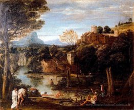 Paysage avec baigneurs