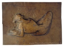 Femme étendu lisant