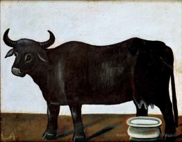 Buffle noir sur fond blanc (partie du diptyque)