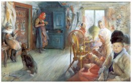 Intérieur paysan en hiver