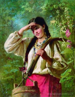 Fille avec un joug