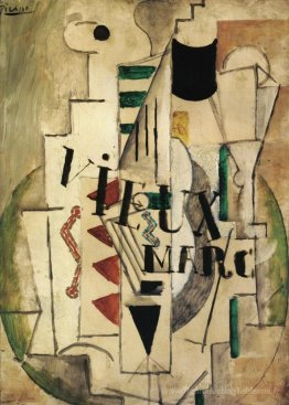 Guitare, verre et bouteille de Vieux Marc