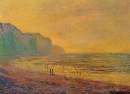 Marée basse à coulée de pourville, brumeuse