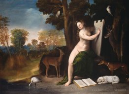 Circe et ses amoureux dans un paysage