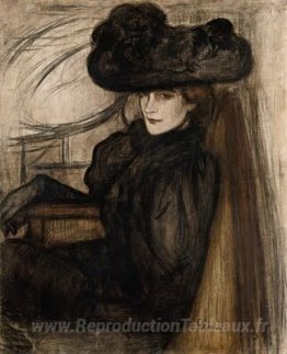 Dame avec voile noir