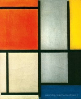 Tableau 3 avec oranged, jaune, noir, bleu et gris