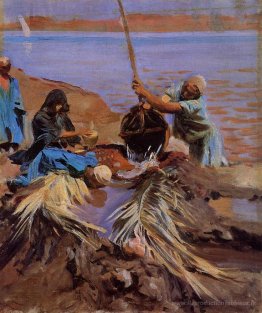 Les Égyptiens élevant de l'eau du Nil